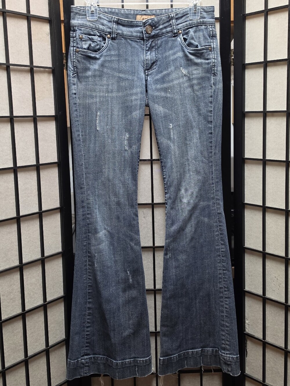 👖 See Thru Soul Low Rise Bootcut Flare Distressed Jeans Size 26/27 or 2/3